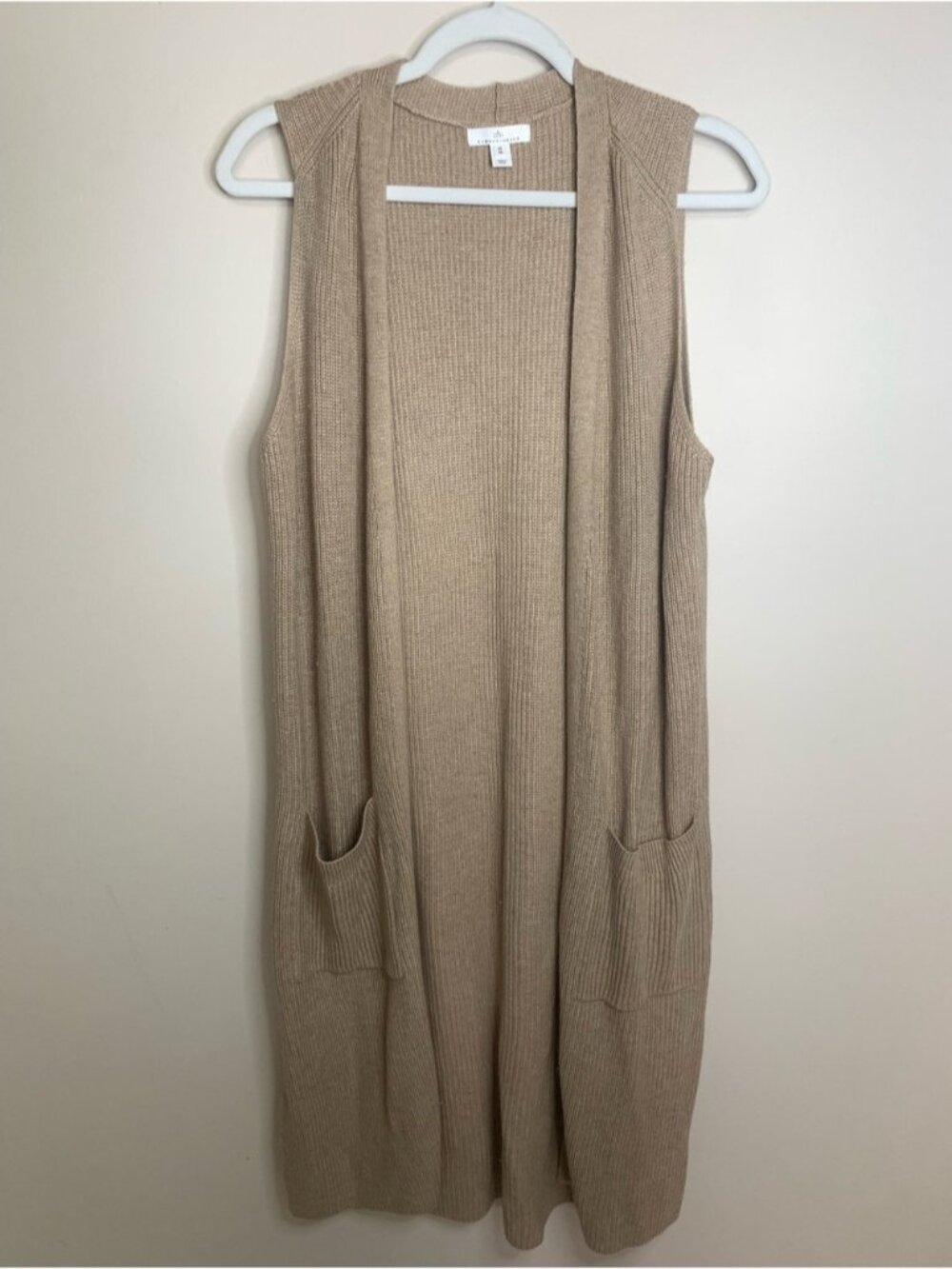 Camber & Grace Wool Cotton Long Cardigan Sleeveless M